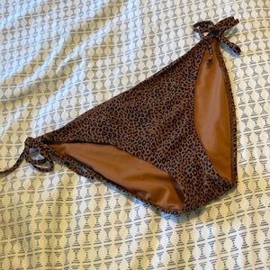 Cheeta Print Tie Swim Bottoms